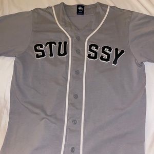 STUSSY Baseball Grey Jersey Tee